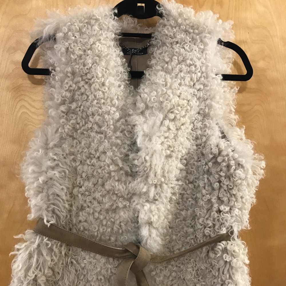 Natural sheepskin vest